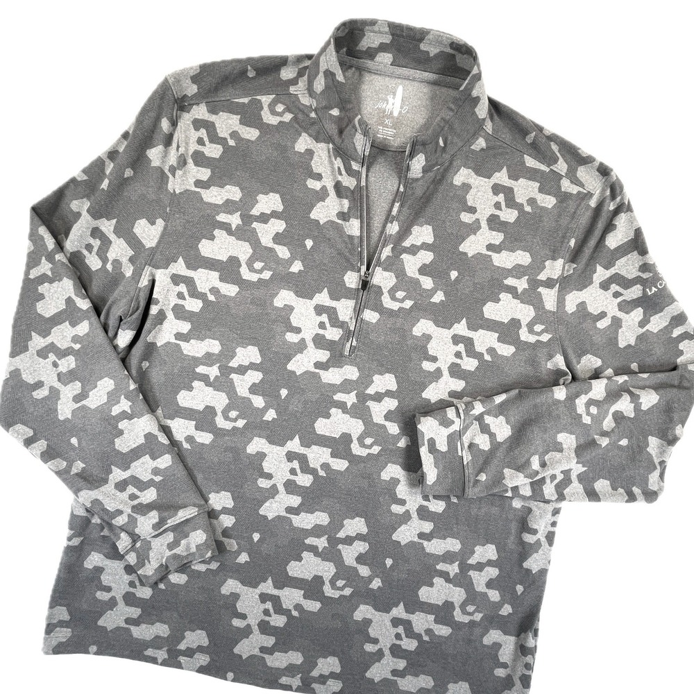 Johnnie-O Digi Camo 1/4 Zip Pullover XL Gray Gorpcore Golf Performance Tactical
